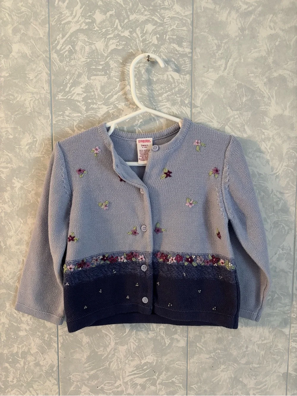 Gymboree Vintage Purple Embroidered Sweater Cardigan